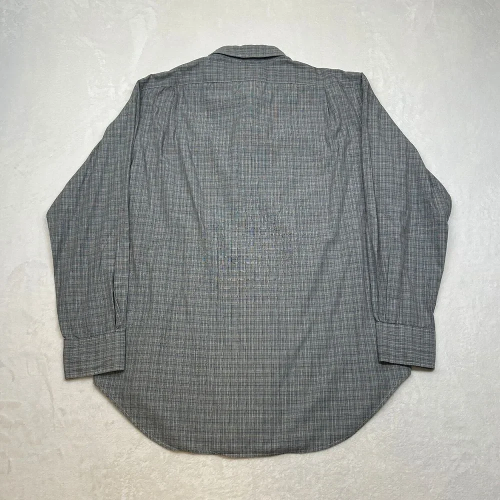 Polo Ralph Lauren Philip Shirt Mens Medium 15.5‎ 32-33 Grey Check Long Sleeve